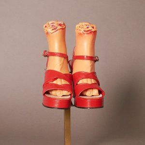 1970s Ulitima Lip Stick Red Platform Heels